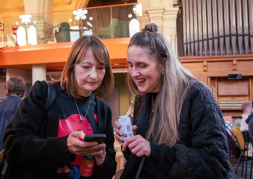 Two women discussing the topic at Bath Digital Festival